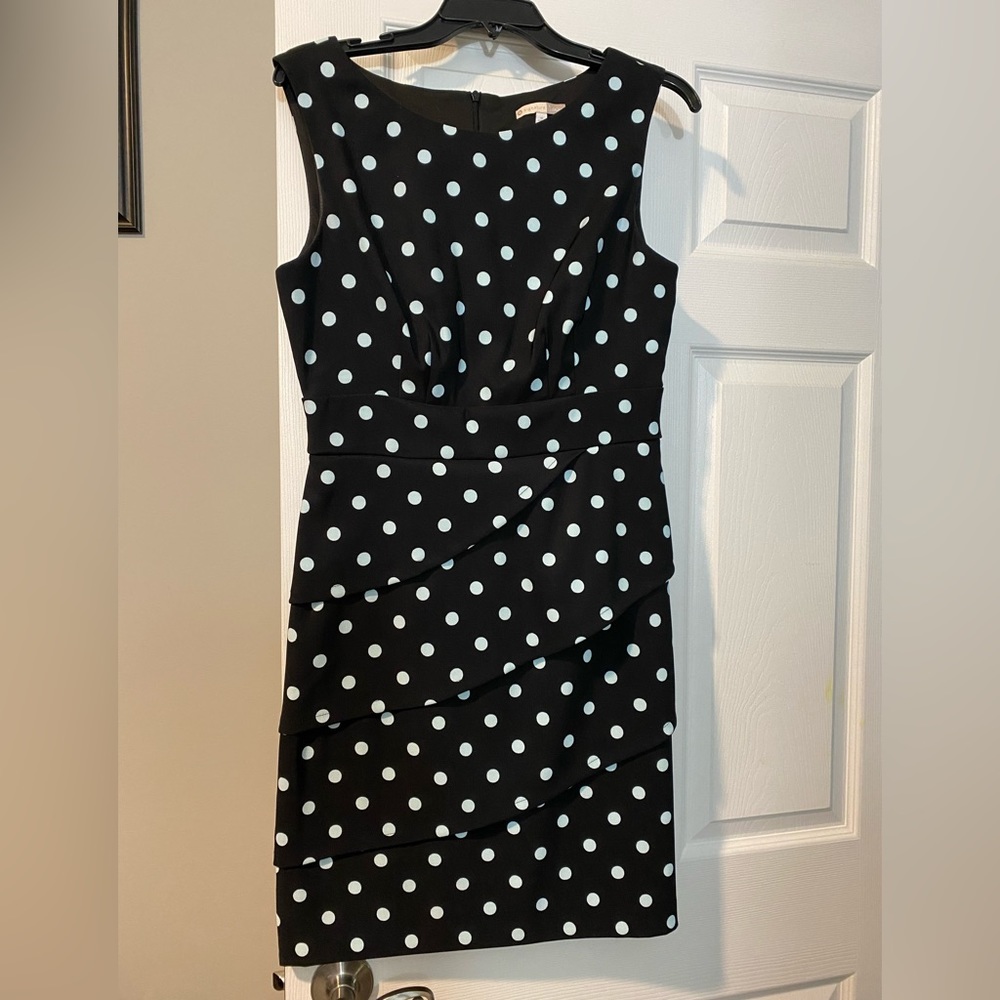 Signature Sabrina Polka Dot Dress (light blue dots)